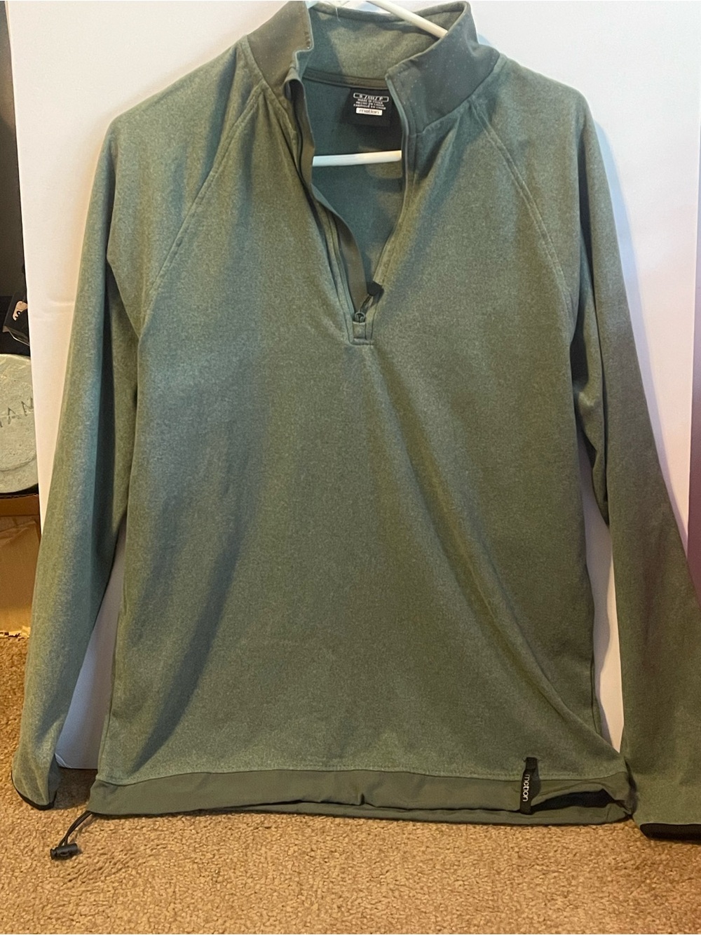 Motionwear Men's Olive Green Quarter-Zip Pullover